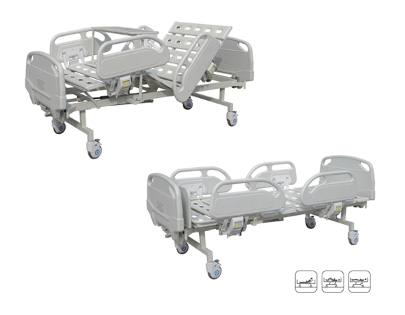 ABS四小护栏手动双摇医用病床